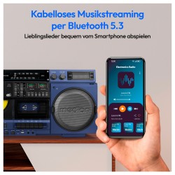 Medion LIFE® P66538 Retro-Boombox blau — Buy in Cyprus with Fast Delivery