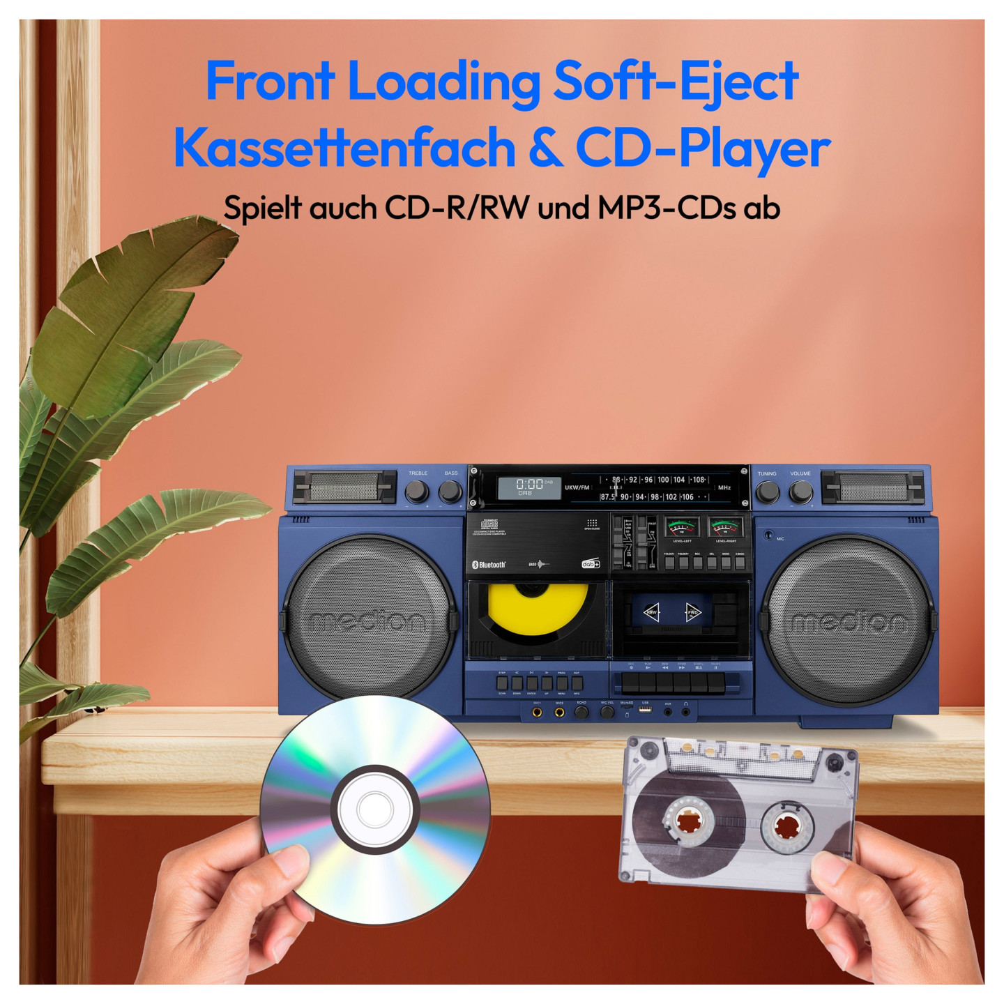 Medion LIFE® P66538 Retro-Boombox blau — Buy in Cyprus with Fast Delivery