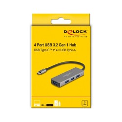 USB-C HUB 4Port DeLOCK 4xUSB3.2 Grey — Buy in Cyprus with Fast Delivery