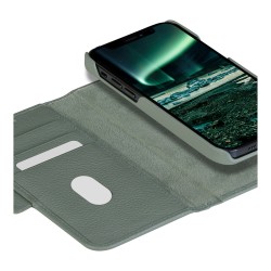 dbramante1928 New York - Flip-Hlle fr Mobiltelefon - abnehmbare Magnetrckseite - Saffianleder - Green Bay - fr Apple
