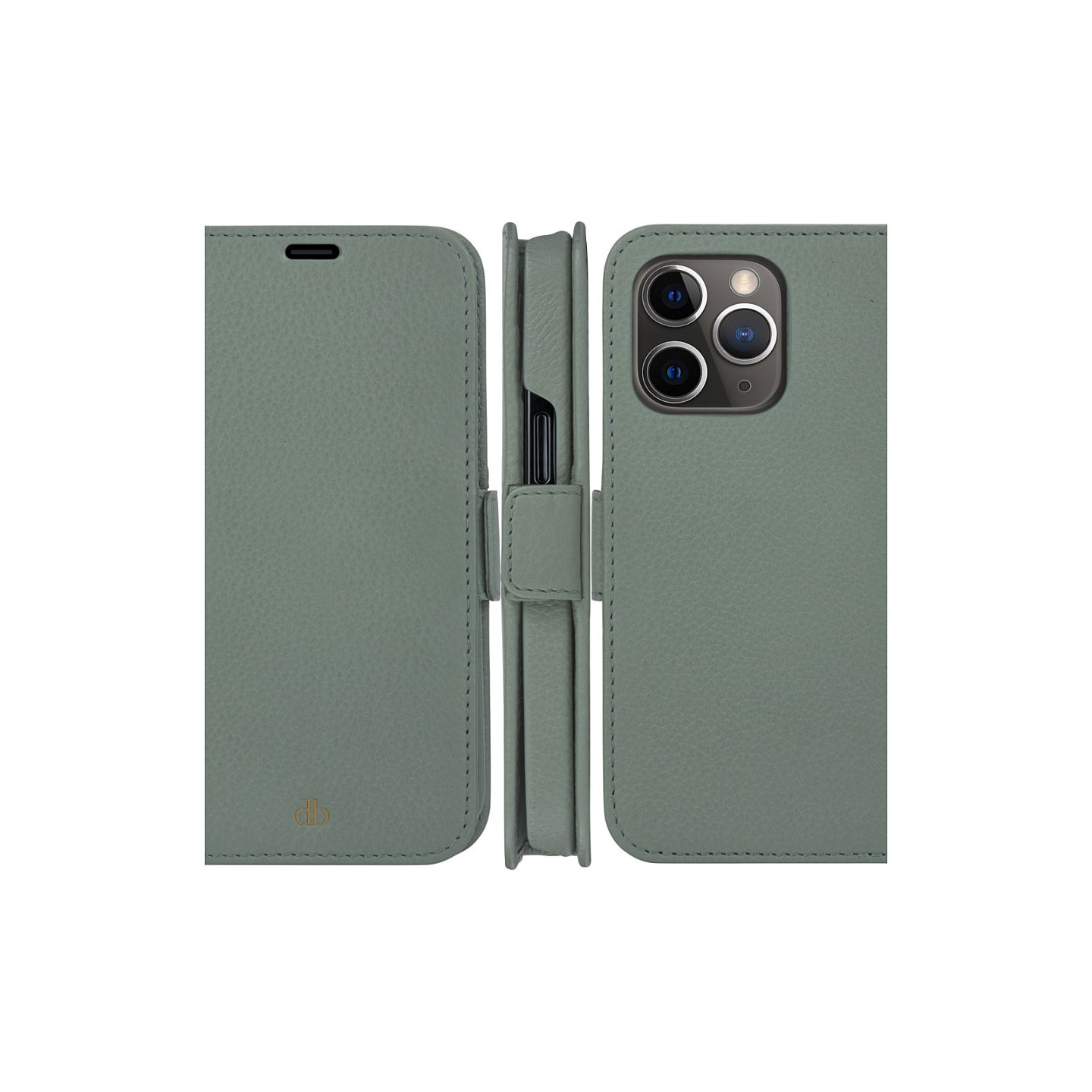 dbramante1928 New York - Flip-Hlle fr Mobiltelefon - abnehmbare Magnetrckseite - Saffianleder - Green Bay - fr Apple