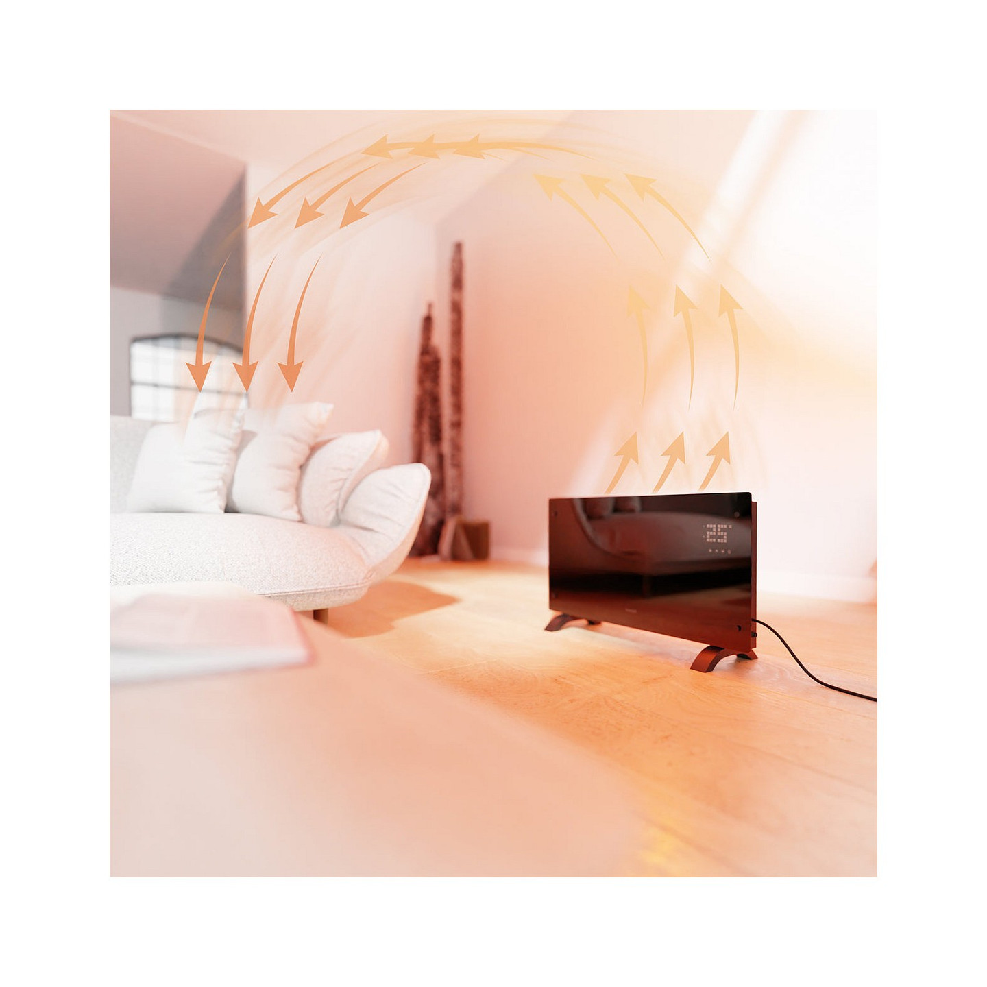 Hombli Glass Convection Heater 2000W schwarz — Buy in Cyprus with Fast Delivery