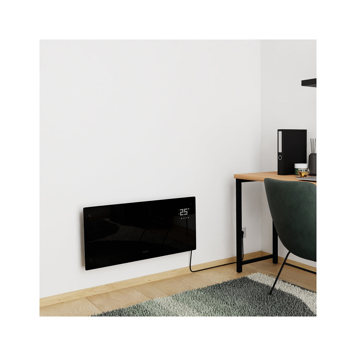 Hombli Glass Convection Heater 2000W schwarz — Buy in Cyprus with Fast Delivery