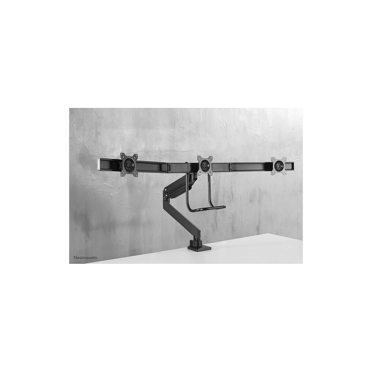 Neomounts NM-D775DX3BLACK Tischhalterung mit Tischhalterungsgriff für drei Flachbildschirme bis 27' (68.6 cm)