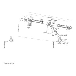 Neomounts NM-D775DX3BLACK Tischhalterung mit Tischhalterungsgriff für drei Flachbildschirme bis 27' (68.6 cm)