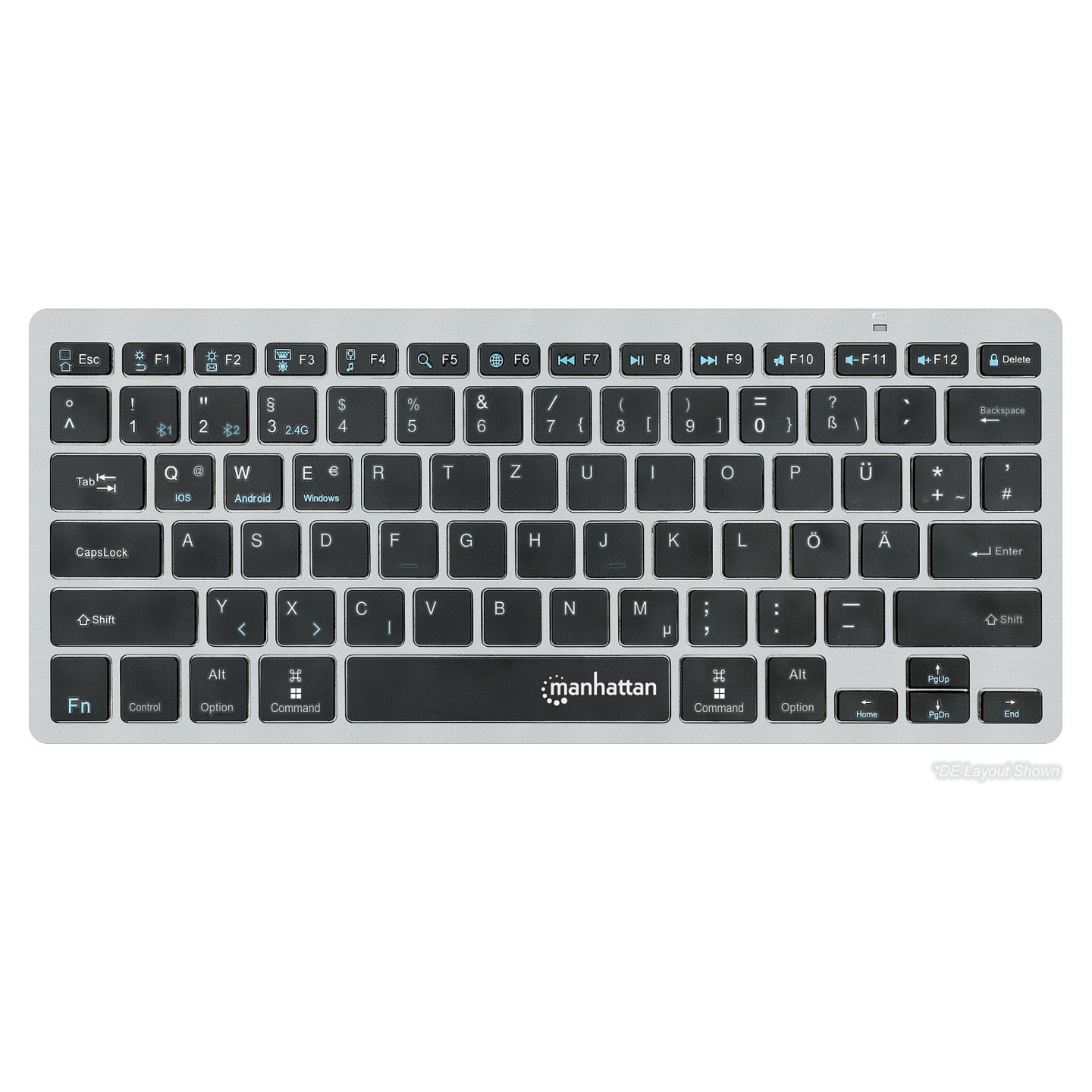 MANHATTAN Slim Funktastatur anthrazit Bluetooth 3.0 2.4GHz — Buy in Cyprus with Fast Delivery