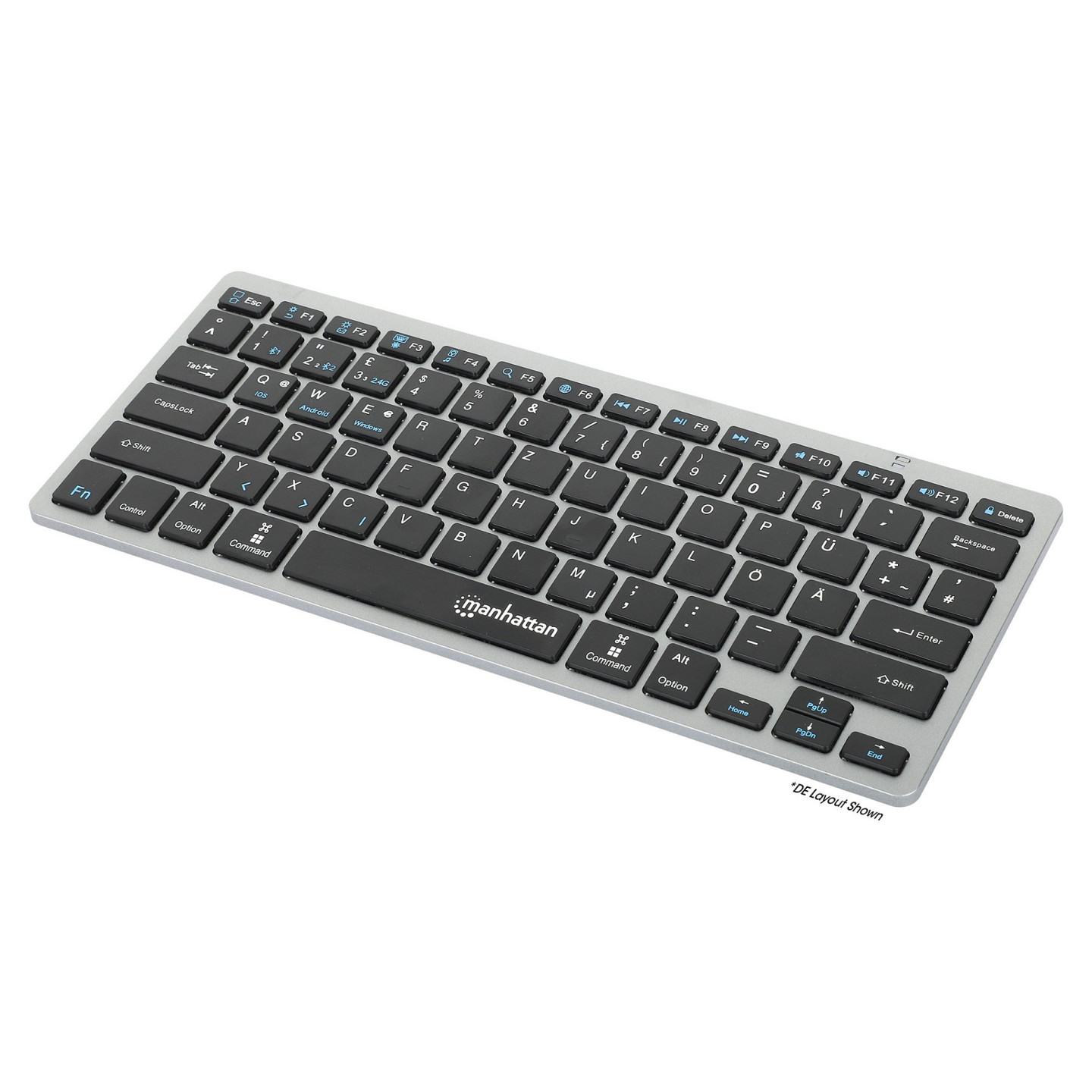 MANHATTAN Slim Funktastatur anthrazit Bluetooth 3.0 2.4GHz — Buy in Cyprus with Fast Delivery