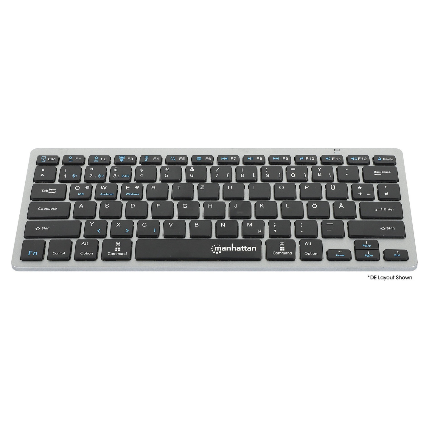 MANHATTAN Slim Funktastatur anthrazit Bluetooth 3.0 2.4GHz — Buy in Cyprus with Fast Delivery