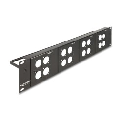 Delock D-Typ 19? Patchpanel mit 4 D-Typ Platten 86 x 86 mm und 4 Ports 2 HE schwarz — Buy in Cyprus with Fast Delivery