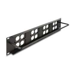 Delock D-Typ 19? Patchpanel mit 4 D-Typ Platten 86 x 86 mm und 4 Ports 2 HE schwarz — Buy in Cyprus with Fast Delivery