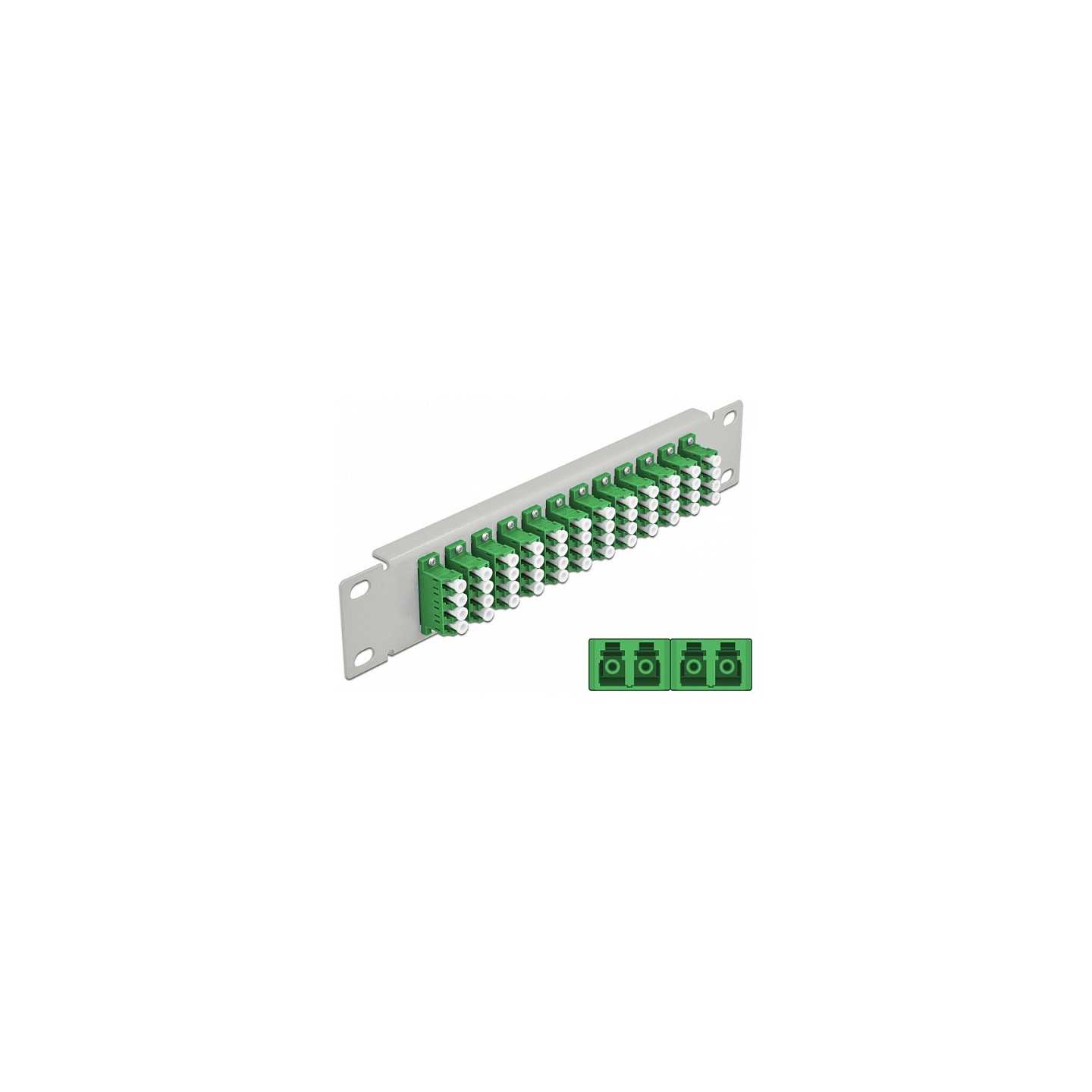 Delock 10? LWL Patchpanel 12 Port LC Quad grün 1 HE grau — Buy in Cyprus with Fast Delivery