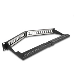 Delock 19? Keystone Patchpanel 24 Port mit Entlastungsschiene 1 HE gewinkelt schwarz — Buy in Cyprus with Fast Delivery