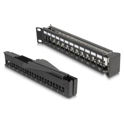 Delock 19? Keystone Patchpanel 24 Port mit Entlastungsschiene 1 HE gewinkelt schwarz — Buy in Cyprus with Fast Delivery