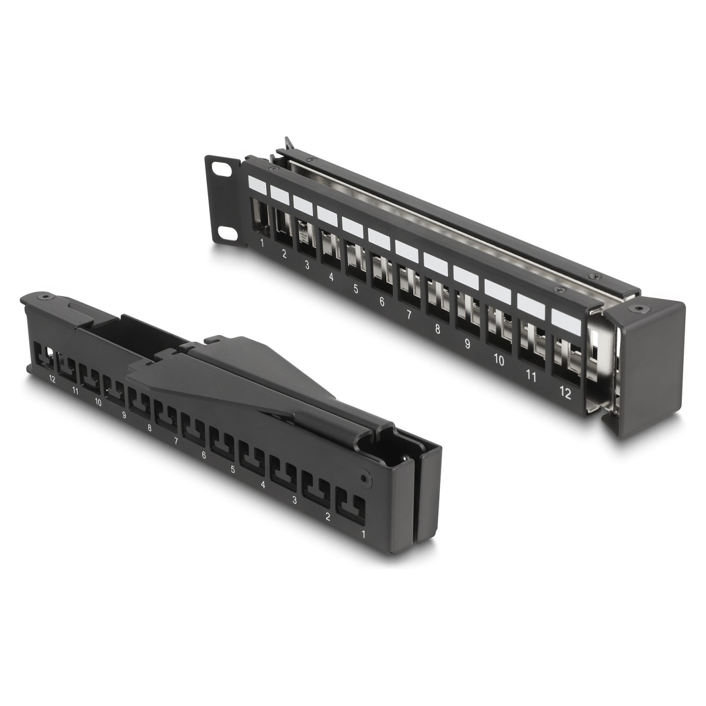 Delock 19? Keystone Patchpanel 24 Port mit Entlastungsschiene 1 HE gewinkelt schwarz — Buy in Cyprus with Fast Delivery