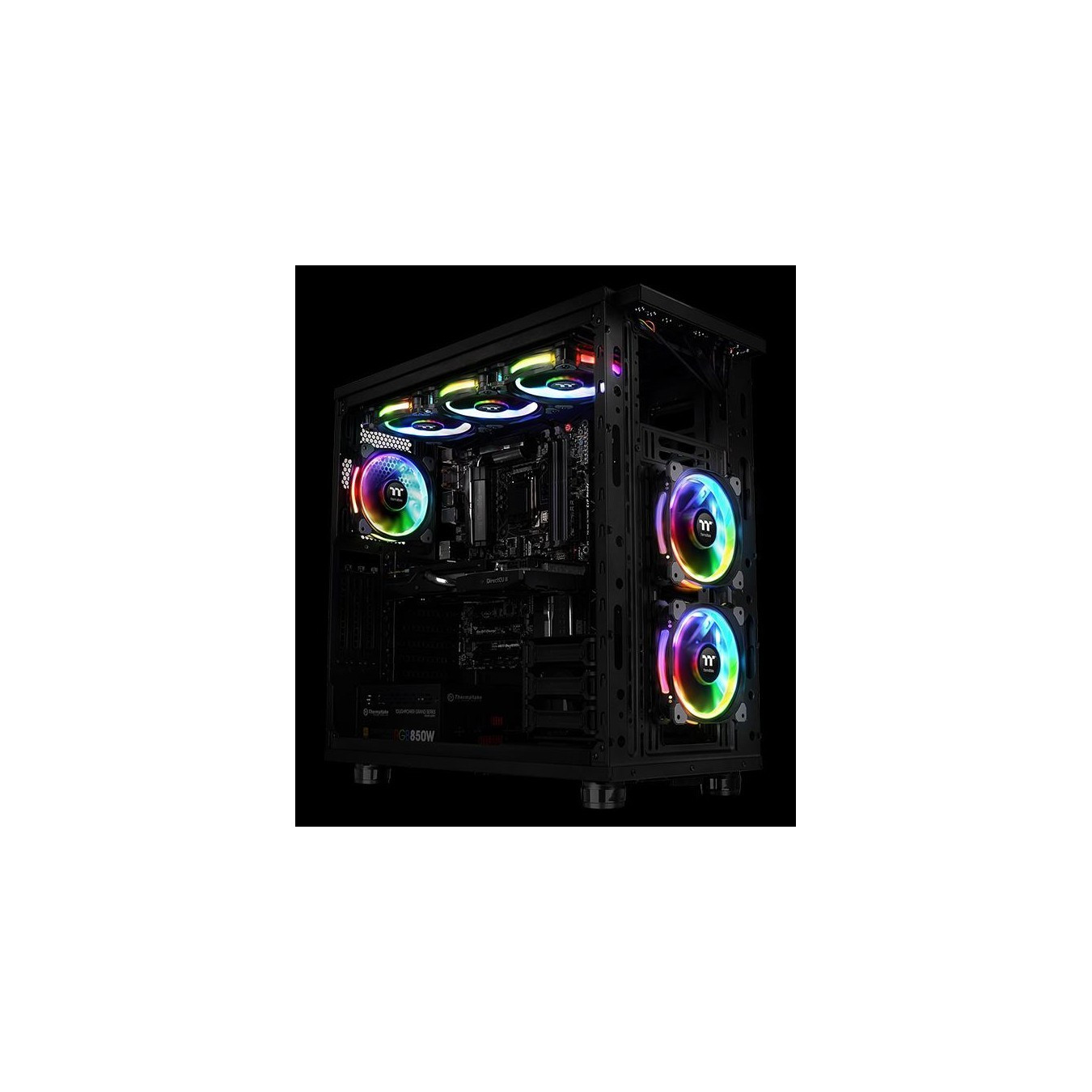 Thermaltake Riing Plus 14 140mm Radiator Fan - CL-F056-PL14SW-A - LED RGB, Black, 3-Pack — Buy in Cyprus with Fast Delivery