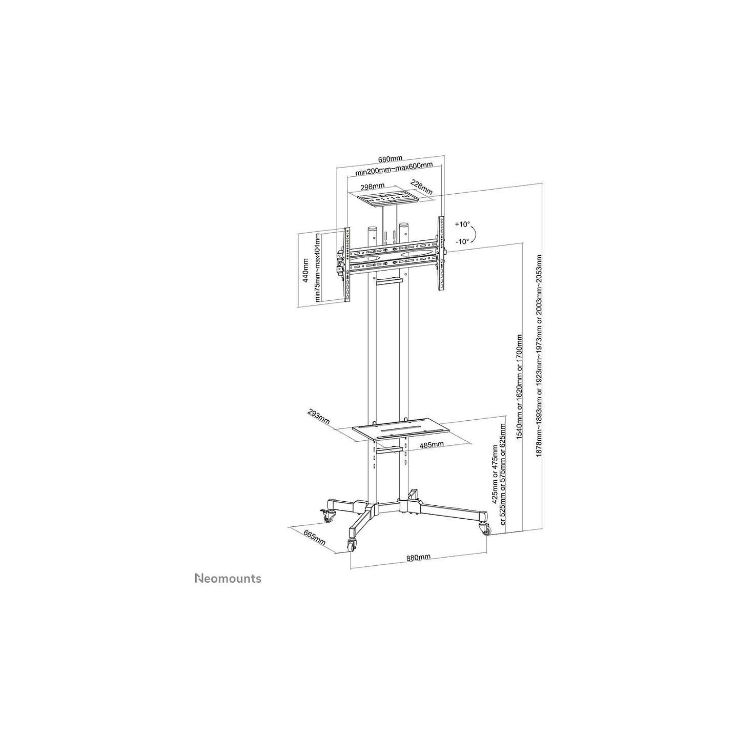 Neomounts PLASMA-M1700E mobiler Bodenständer für Flachbild-Fernseher bis 70' (178 cm). — Buy in Cyprus with Fast Delivery