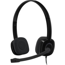 Logitech H151 Stereo On-Ear Headset - Wired 3.5mm Black Boom Mic Inline Controls (Boxed) — Buy in Cyprus with Fast Delivery