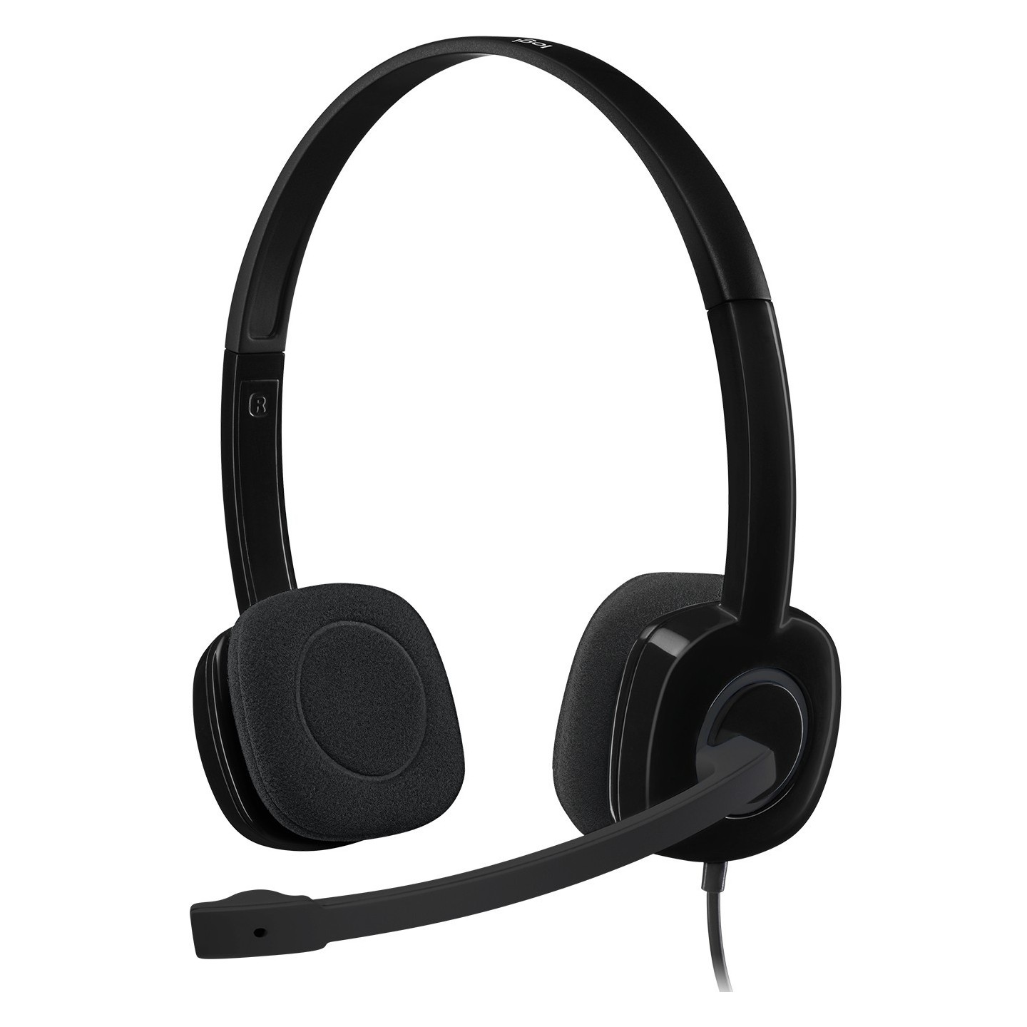 Logitech H151 Stereo On-Ear Headset - Wired 3.5mm Black Boom Mic Inline Controls (Boxed) — Buy in Cyprus with Fast Delivery