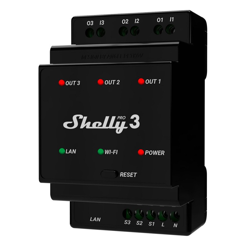 Shelly Relais 'Pro 3' WLAN LAN 3x 16A 3 Kanäle 3 Phasen Max. 48A BT DIN-Rail — Buy in Cyprus with Fast Delivery