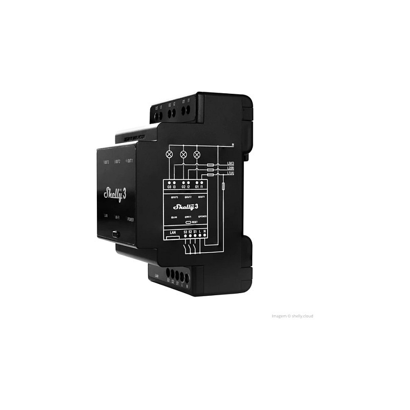 Shelly Relais 'Pro 3' WLAN LAN 3x 16A 3 Kanäle 3 Phasen Max. 48A BT DIN-Rail — Buy in Cyprus with Fast Delivery