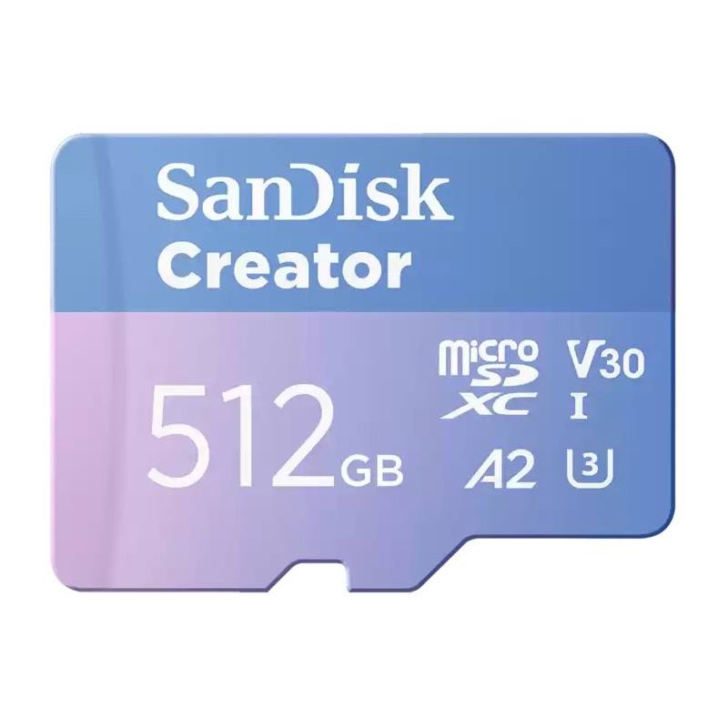 Buy SanDisk Creator MicroSDXC Card - Blue, 512GB, UHS-I, 190MB/s Read / 130MB/s ... in Cyprus, Nicosia, Limassol, Larnaka, Pafos