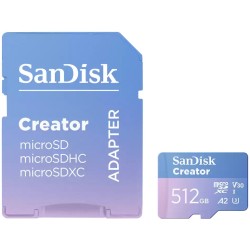 Buy SanDisk Creator MicroSDXC Card - Blue, 512GB, UHS-I, 190MB/s Read / 130MB/s ... in Cyprus, Nicosia, Limassol, Larnaka, Pafos
