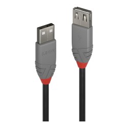 Lindy 36703 USB Kabel 2 m USB A Männlich Weiblich Schwarz - Grau — Buy in Cyprus with Fast Delivery