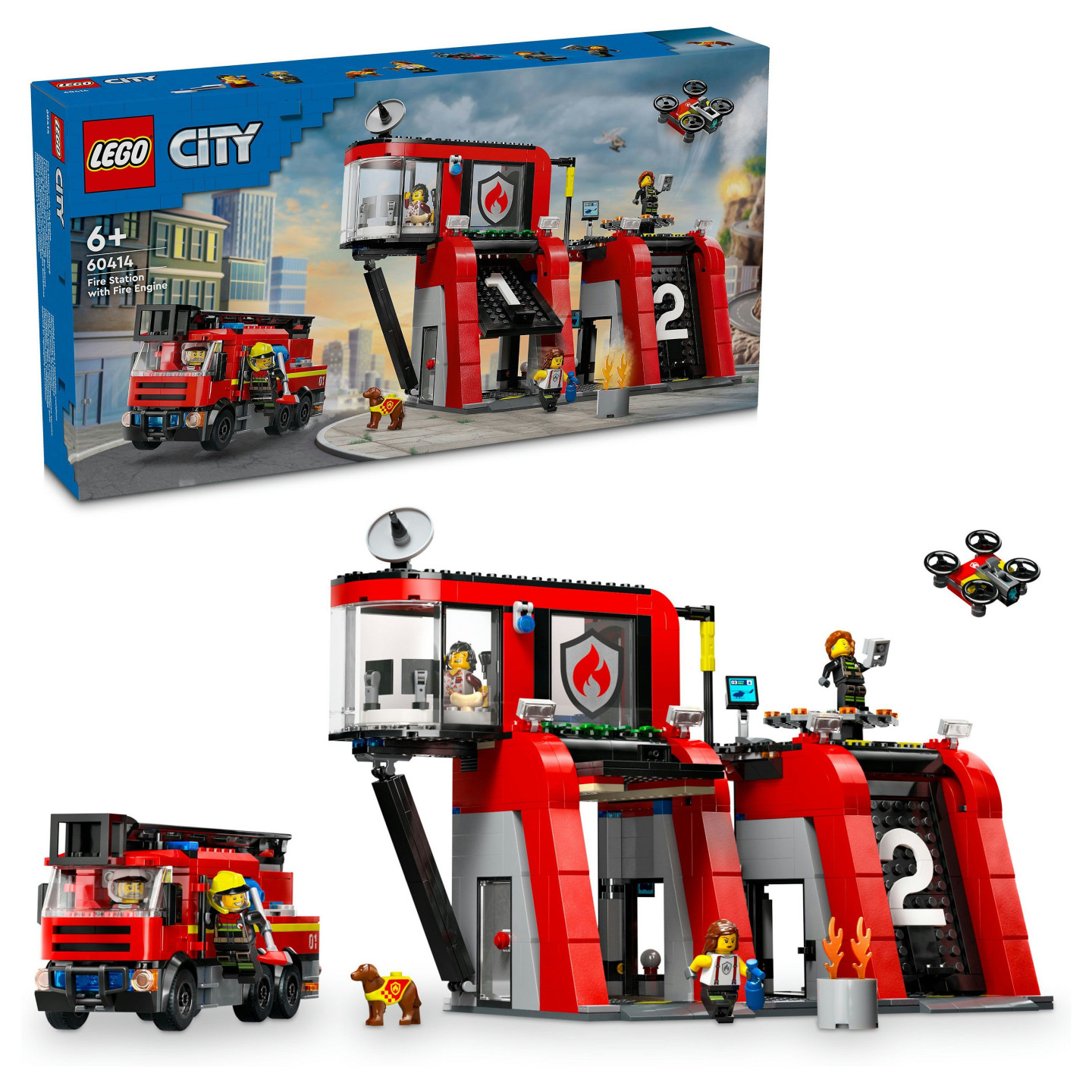 LEGO City Feuerwehrstation mit Drehleiterfahrzeug 60414 — Buy in Cyprus with Fast Delivery