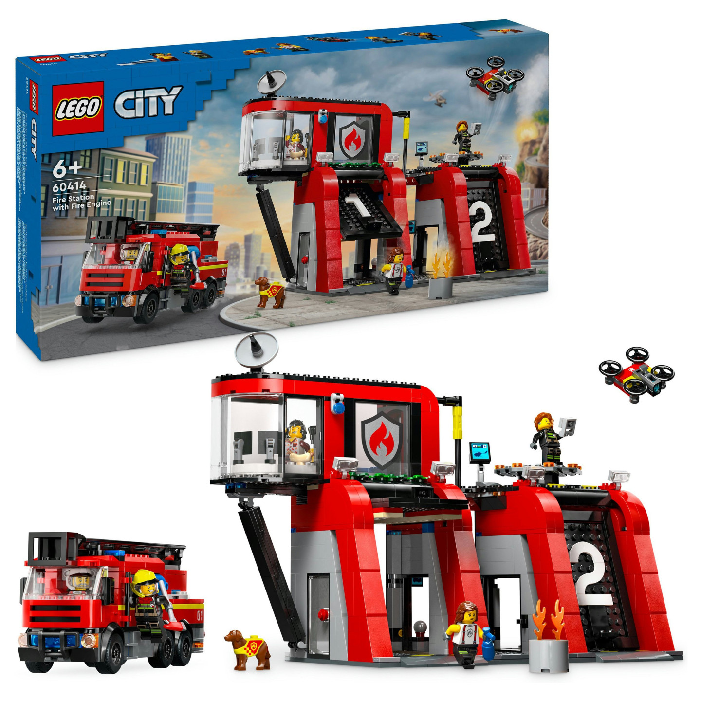 LEGO City Feuerwehrstation mit Drehleiterfahrzeug 60414 — Buy in Cyprus with Fast Delivery