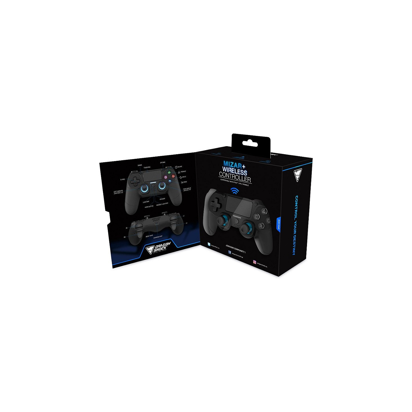 Dragonshock Controller Mizar+ Wireless schwarz PS4 PC — Buy in Cyprus with Fast Delivery