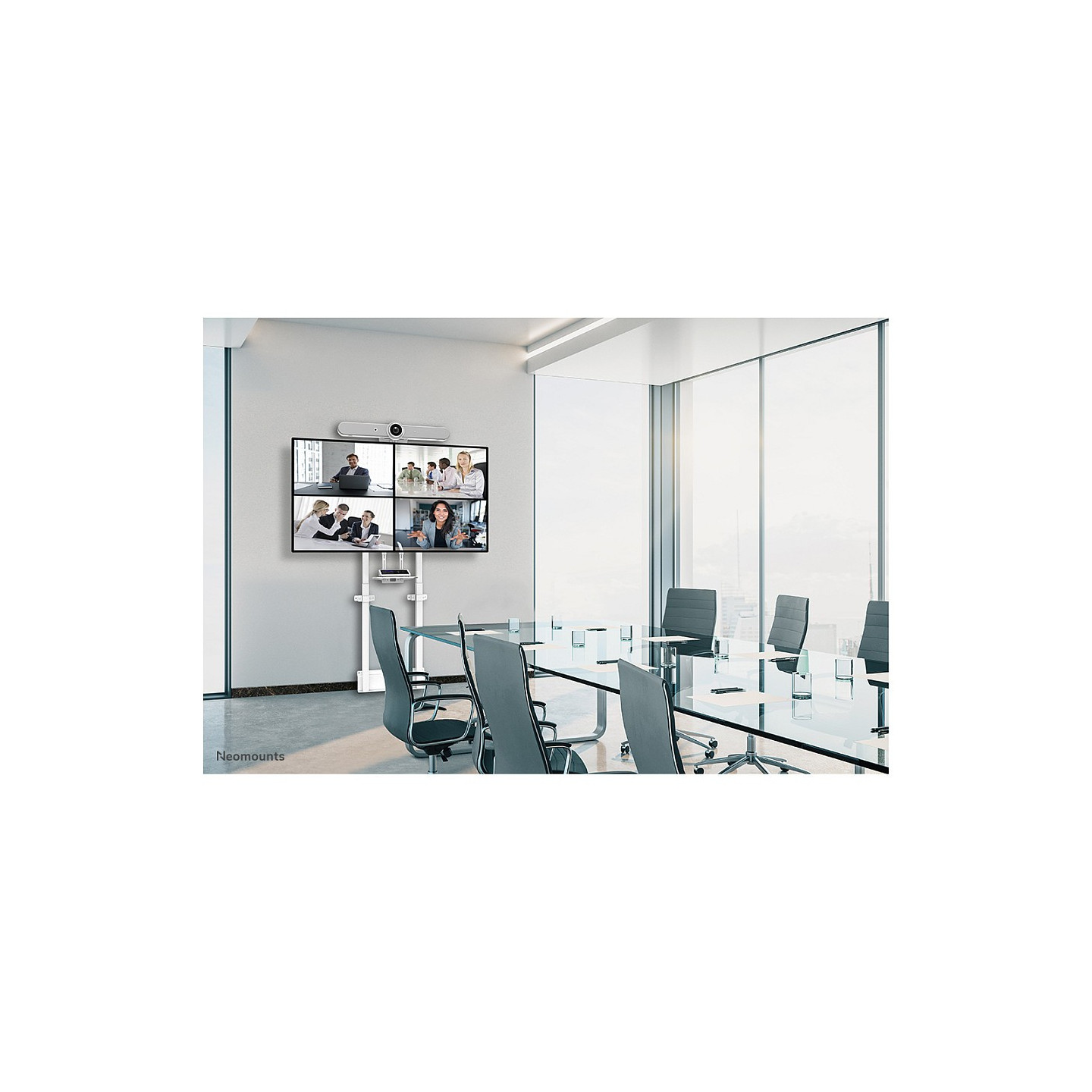 Neomounts Motorisierte Wandhalterung für Flachbild-Fernseher bis 100'' (254 cm) 110Kg WL55-875WH1 White