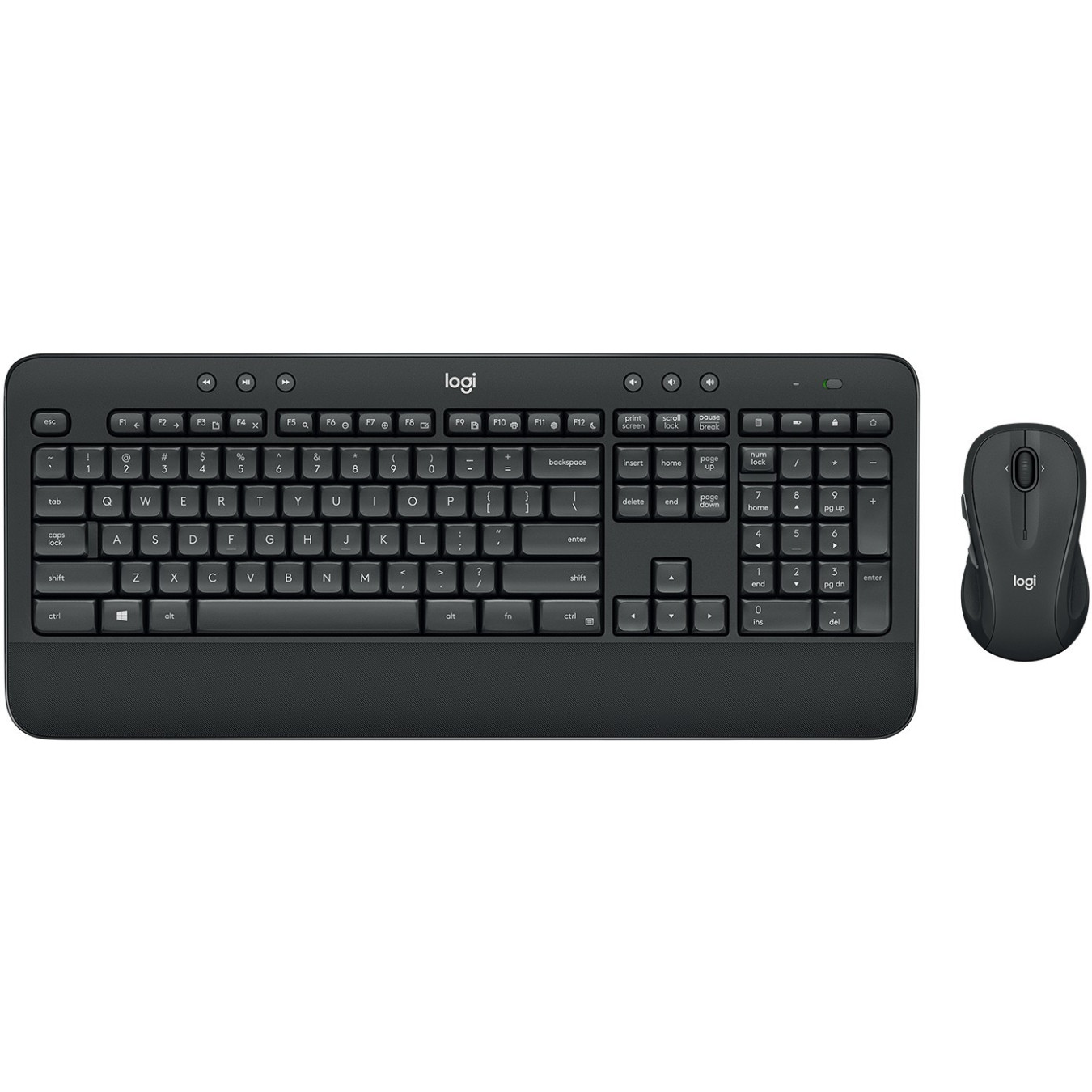 Logitech MK545 Advanced Wireless Desktop Set - MK545 - Full-size Wireless Keyboard & Mouse, Black, US QWERTY