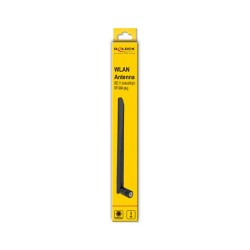 Delock WLAN 802.11 ac ax a b g n Antenne RP-SMA Stecker 5 dBi 20 cm omnidirektional mit Kippgelenk flexibel und gummi...