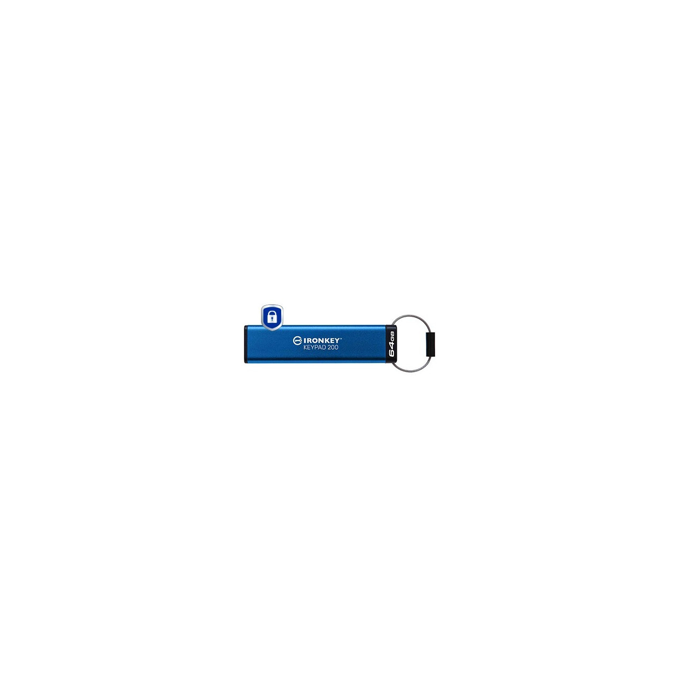 Kingston IronKey Keypad 200 - 64GB Blue - FIPS 140-3 L3 AES-256 Hardware Encrypted USB-A 3.2 Gen1 (145MB/s)