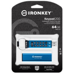 Buy Kingston IronKey Keypad 200 - 64GB Blue - FIPS 140-3 L3 AES-256 Hardware Enc... in Cyprus, Nicosia, Limassol, Larnaka, Pafos