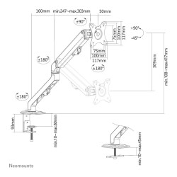 Neomounts FPMA-D650BLACK Tischhalterung für Flachbildschirme bis 27' - Schwarz — Buy in Cyprus with Fast Delivery