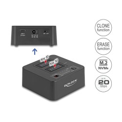 USB 20 Gbps M.2 Dockingstation für 2 x M.2 NVMe PCIe SSD mit Klon- und Löschfunktion — Buy in Cyprus with Fast Delivery