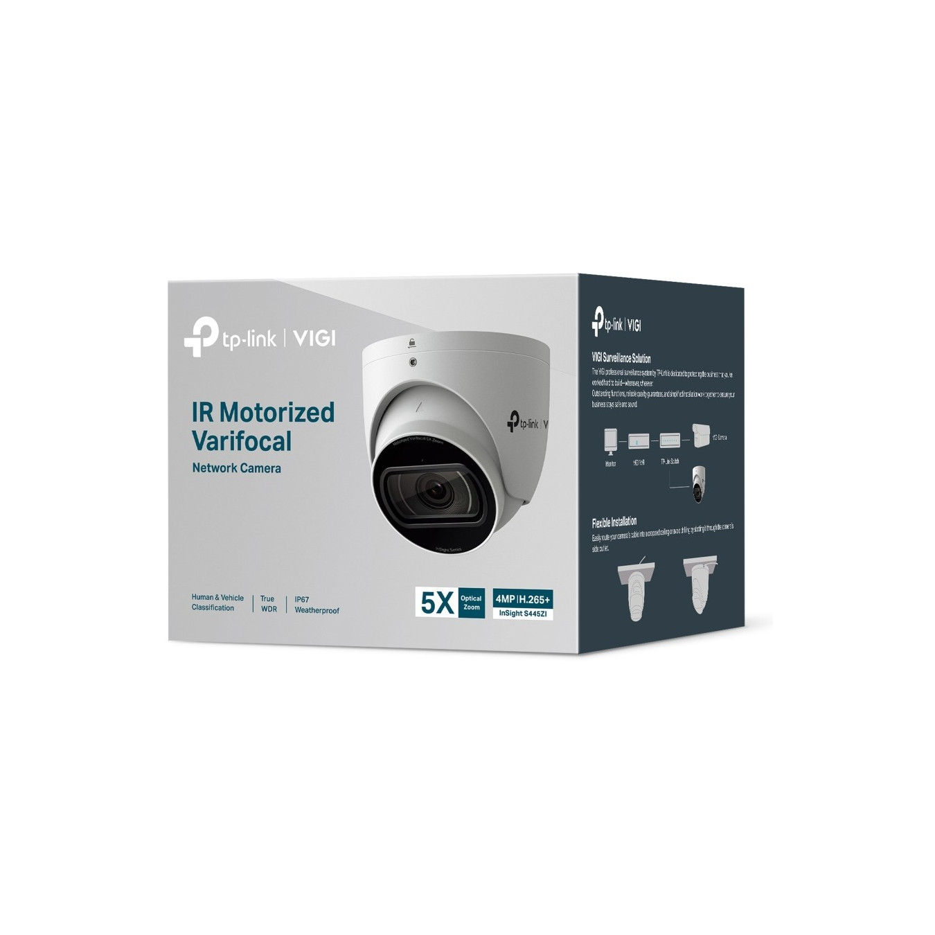 TP-Link Omada VIGI InSight S445ZI - 4MP Motorized Varifocal Turret Camera - White, IP67, Wired