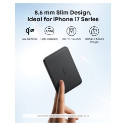 ANKER Nano Powerbank 5.000mAh 15W Slim magnetisch ultra-slim 0.86cm flach Qi2 schwarz — Buy in Cyprus with Fast Delivery