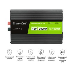 Green Cell KFZ Spannungswandler Power Inverter 12V to 230V 2000W 4000W Display — Buy in Cyprus with Fast Delivery