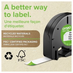 Dymo LabelWriter - LetraTag Kunststoff Etiketten - 12 mm x 4 m - Schwarz auf Gelb - (S0721620)