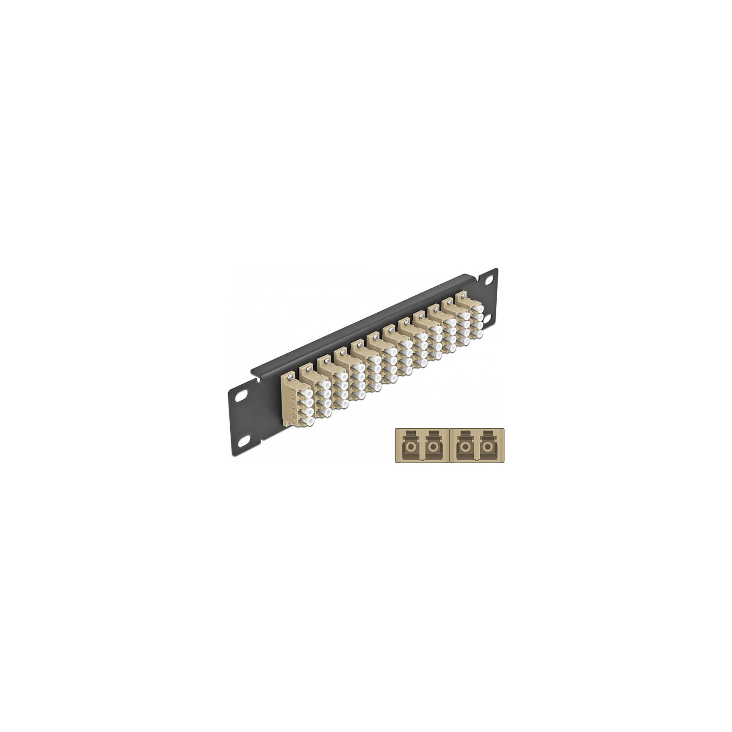 Delock 10? LWL Patchpanel 12 Port LC Quad beige 1 HE schwarz — Buy in Cyprus with Fast Delivery