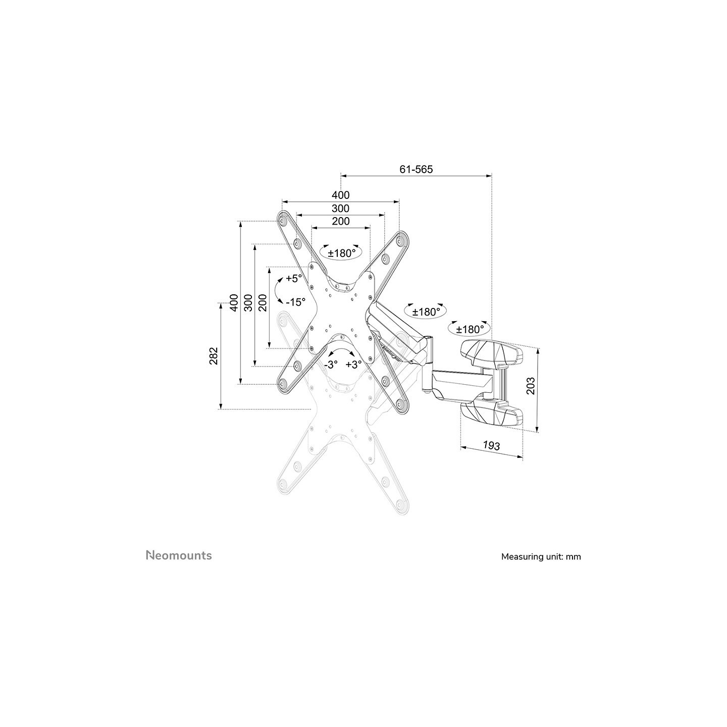 Neomounts Wandhalterung. voll beweglich. für 32-55' Bildschirme 30KG WL70-550BL14 — Buy in Cyprus with Fast Delivery
