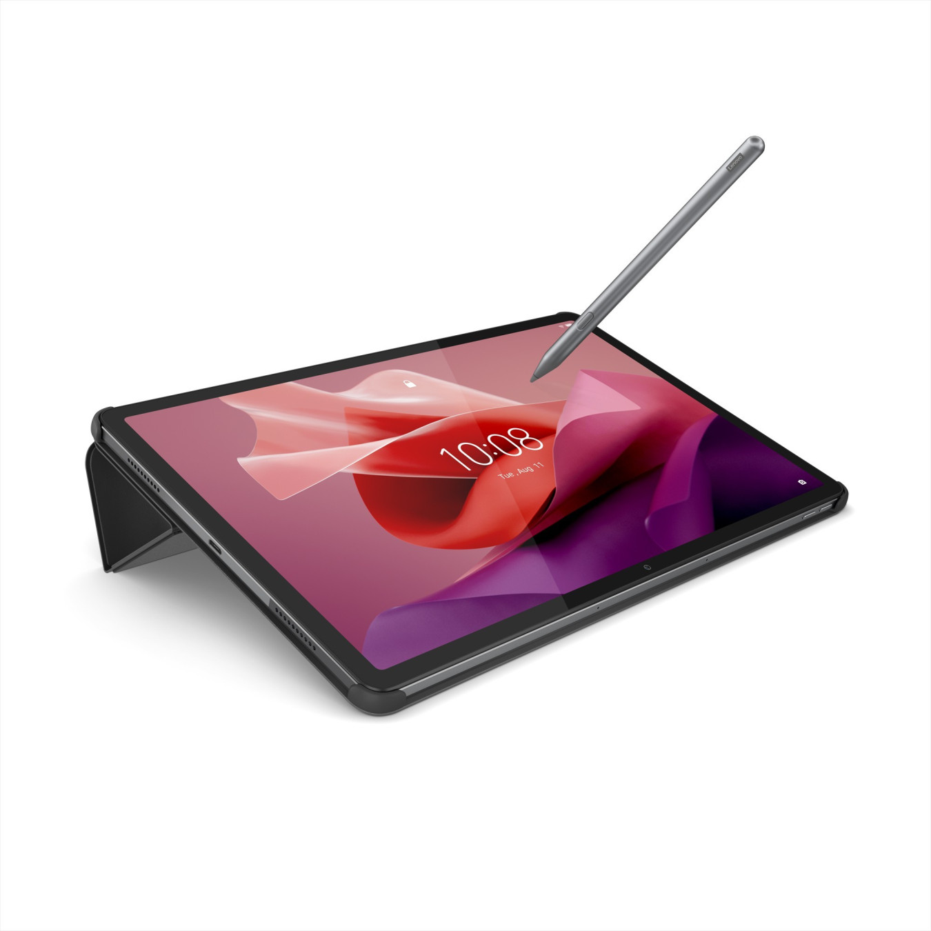 Lenovo Tab P12 Folio Case - ZG38C05252 - Grey PU Leather Stand Cover for 12.6 inch Tablet — Buy in Cyprus with Fast Delivery