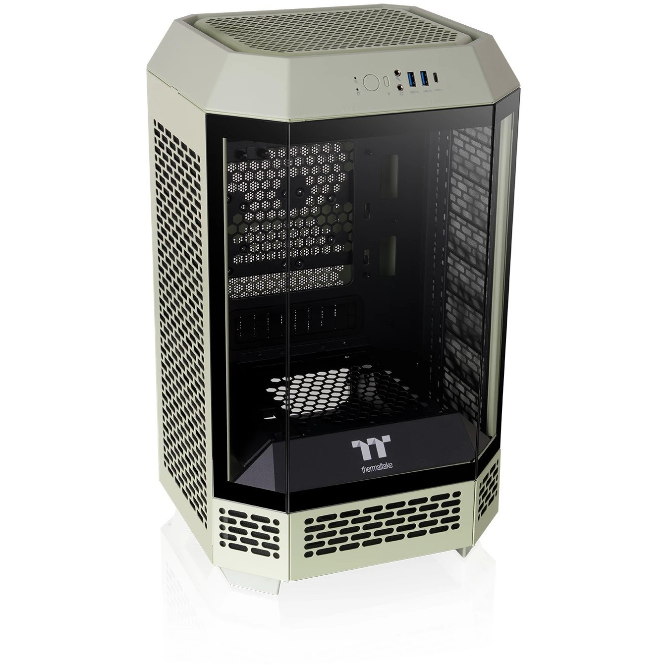 Thermaltake The Tower 250 TG - Matcha Green Mini-ITX Case, LCD Display, 360mm GPU Support, 2x120mm Fans
