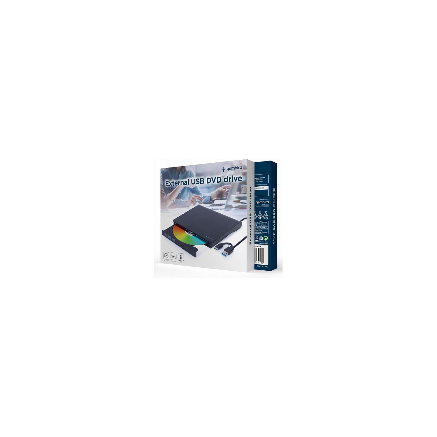 gembird DVW EXT SLIM DVD-USB-031 black USB-C&3.1 DVD8x CD24x — Buy in Cyprus with Fast Delivery