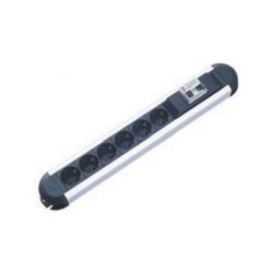 BACHMANN PRIMO RCD Steckdosenleiste 6x Schutzkontakt 1xRCD Schutz Aluminium 2m — Buy in Cyprus with Fast Delivery