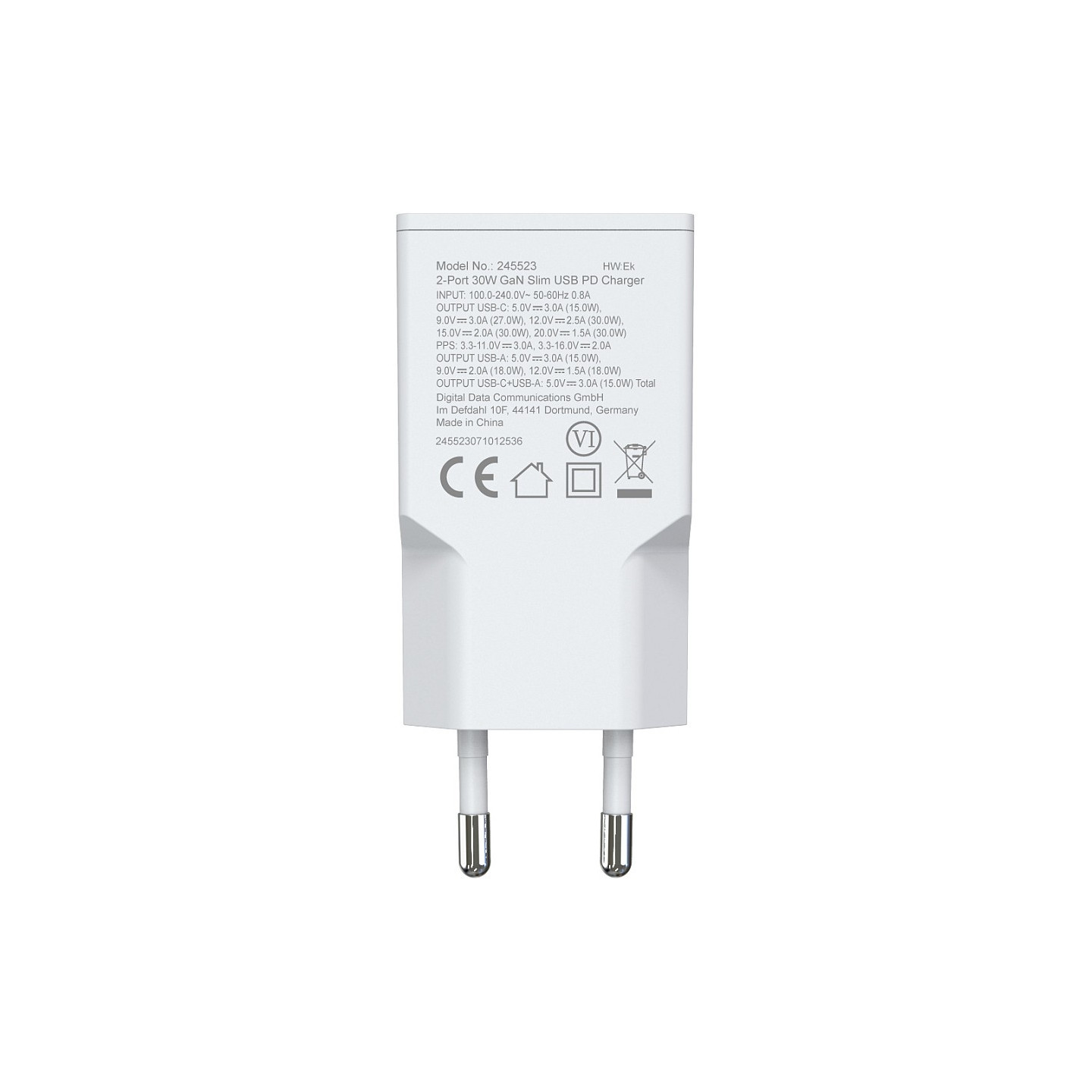 Equip Ladegerät 2Port USB-C PD3.0 USB-A GaN Slim 30W weiß — Buy in Cyprus with Fast Delivery