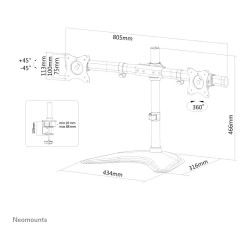Neomounts Full-Motion-Tischhalterung für 10-27' Bildschirme 16KG NM-D335DBLACK Black — Buy in Cyprus with Fast Delivery