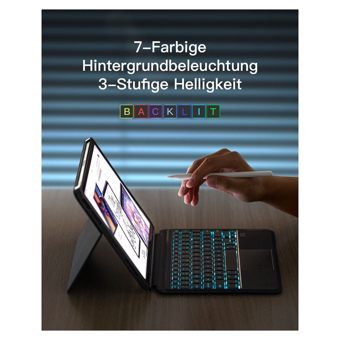 inateck Keyboard iPad 11' iPad Air 4 5Gen.Com. QWERTZ purple — Buy in Cyprus with Fast Delivery
